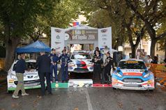 Andrea Dalmazzini, Giacomo Ciucci (Peugeot 207 S2000 #1, Modena Racing Team), Francesco Fanari, Silvio Stefanelli (Ford Fiesta R R5 #12), TROFEO RALLY TERRA
